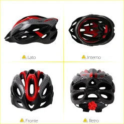 CASCO DESIGN ULTRALEGGERO CON VISIERA RIMOVIBILE REGOLATORE DI TAGLIA XC-1692