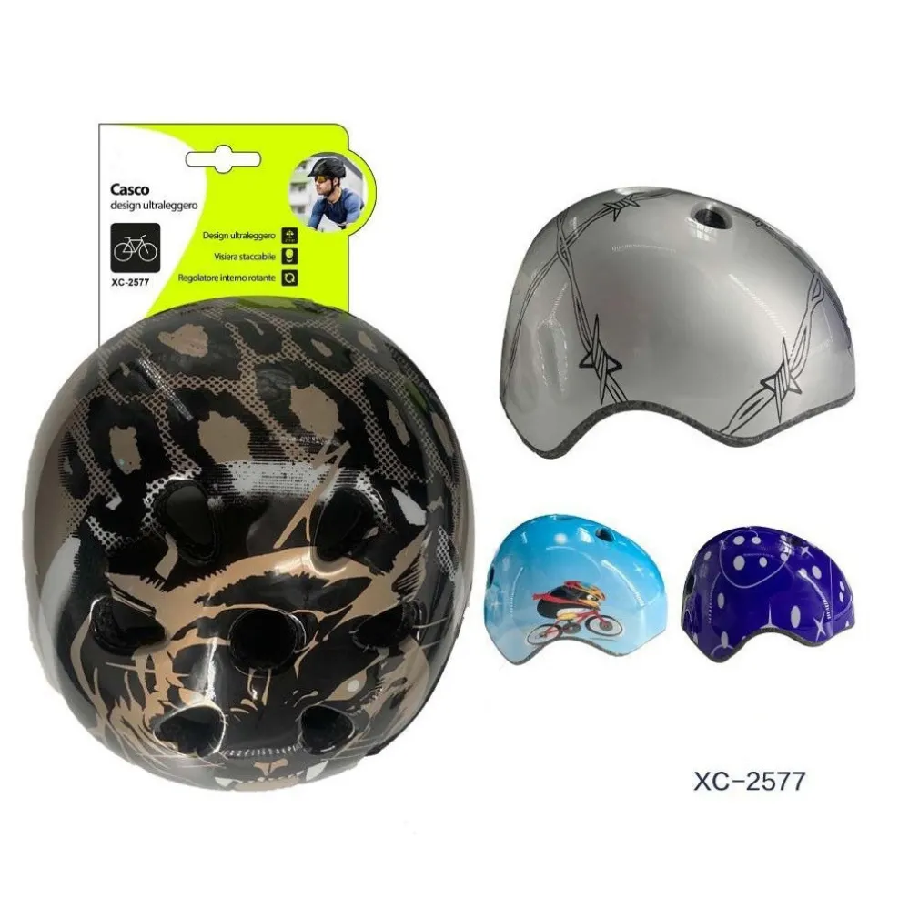 CASCO DESIGN ULTRALEGGERO VISIERA STACCABILE REGOLATORE ROTANTE INTERNO XC-2577