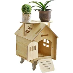 CASETTA CASA CUCCIA CANI GATTI ANIMALE DOMESTICO USO ESTERNO INTERNO 51X39X50CM