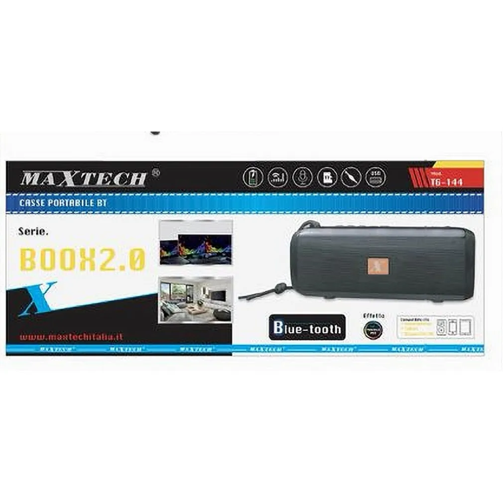 CASSA ALTOPARLANTE BLUETOOTH SENZA FILI AUDIO PORTATILE EFFETTO RGB TF USB TG-144