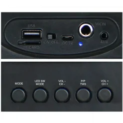 CASSA ALTOPARLANTE SPEAKER CON MICROFONO PER KARAOKE GIOCHI LUCE LED USB AUX 20W