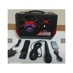 CASSA AMPLIFICATA PORTATILE RICARICABILE 25W MP3 USB SD AUX MICROFONO