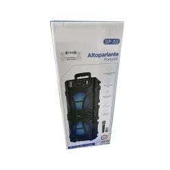 CASSA AMPLIFICATA SP-53 40W KARAOKE BLUETOOTH CON MICROFONO PORTATILE WIRELESS TROLLEY
