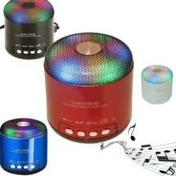 CASSA PORTATILE BLUETOOTH MP3 VIVAVOCE LED MICROSD ALTOPARLANTE RADIO FM WS-Y90B