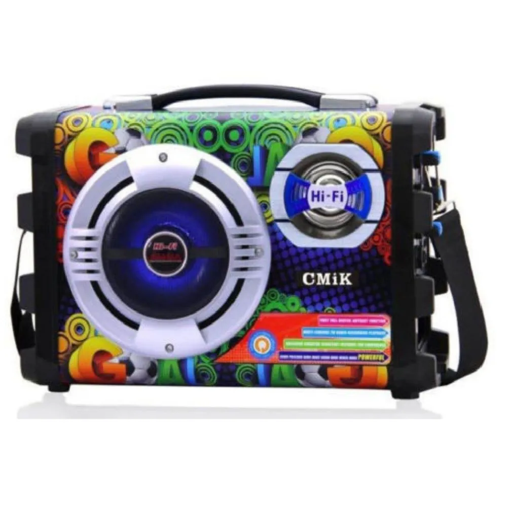 CASSA RICARICABILE AMPLIFICATA KARAOKE MP3 USB MICRO SD CON MICROFONO LINE IN