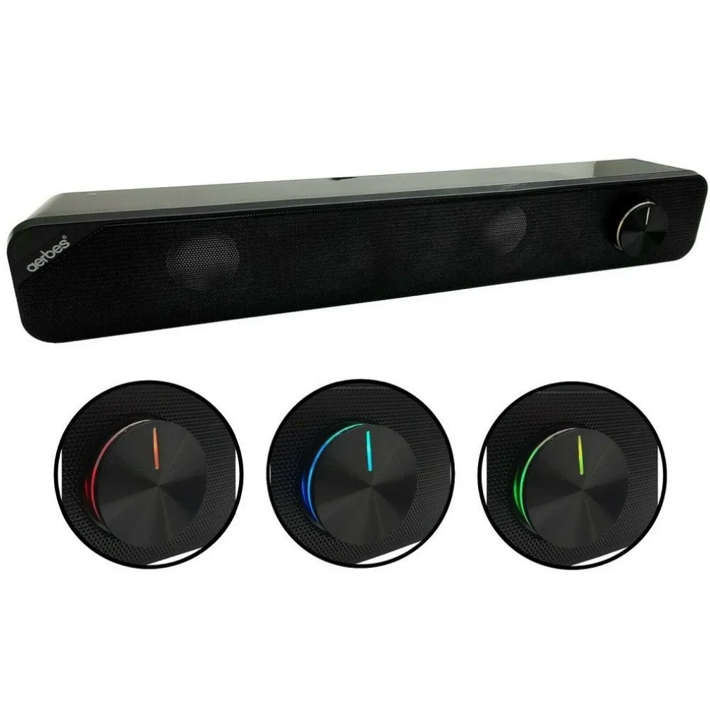 CASSA SOUNDBAR 2.0 AUX USB ALTOPARLANTE STEREO RGB TV PC HOME THEATER AB-D381