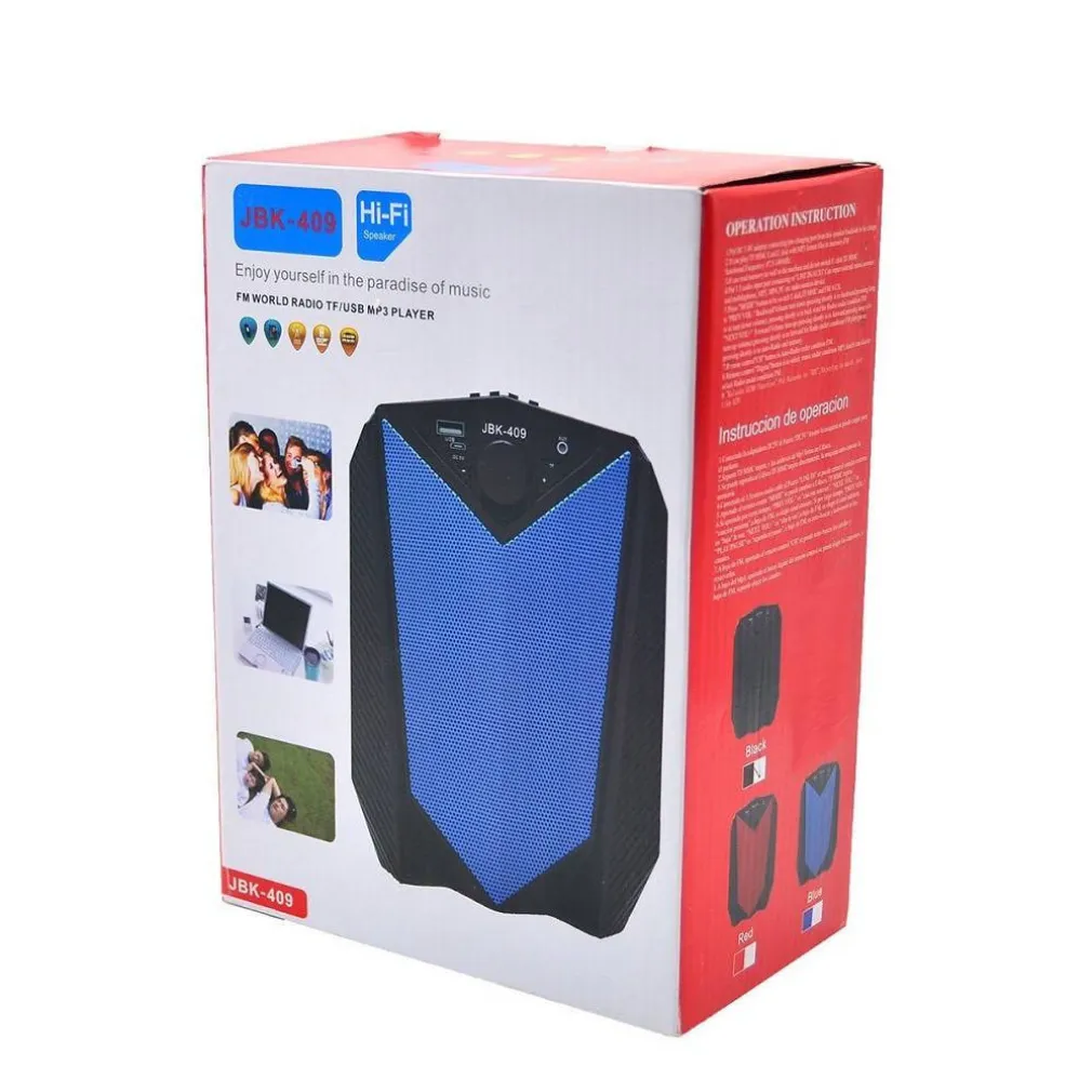 CASSA SPEAKER ACUSTICA BLUETOOTH RICARICABILE FM MICROSD TF USB AUX PORTATILE 5W