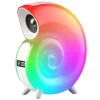CASSA SPEAKER BLUETOOTH BT LAMPADA LED RGB CONCHIGLIA CON OROLOGIO DISPLAY SVEGLIA