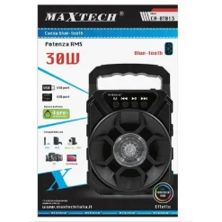CASSA SPEAKER BLUETOOTH PORTATILE CON LUCI RGB 30W CA-BT013 ALTOPARLANTE BATTERIA