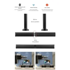 CASSA SPEAKER BLUETOOTH SOUNDBAR 2 IN 1 TV SMART TV SPILT AUX TF CARD BS-36