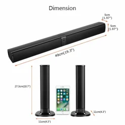 CASSA SPEAKER BLUETOOTH SOUNDBAR 2 IN 1 TV SMART TV SPILT AUX TF CARD BS-36
