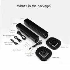 CASSA SPEAKER BLUETOOTH SOUNDBAR 2 IN 1 TV SMART TV SPILT AUX TF CARD BS-36