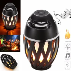 CASSA SPEAKER FLAME LIGHT LED BLUETOOTH PORTATILE SENZA FILI TF MP3 BT4.2