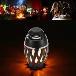 CASSA SPEAKER FLAME LIGHT LED BLUETOOTH PORTATILE SENZA FILI TF MP3 BT4.2
