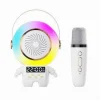 CASSA SPEAKER WIRELESS BLUETOOTH PORTATILE CON MICROFONO KARAOKE SVEGLIA RGB