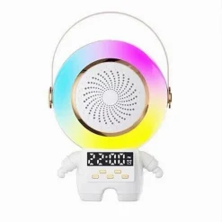 CASSA SPEAKER WIRELESS BLUETOOTH PORTATILE CON MICROFONO KARAOKE SVEGLIA RGB