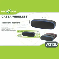 CASSA TEKONE W313D SPEAKER BLUETOOTH PORTATILE RADIO FM MICROSD AUX MEGABAZZ