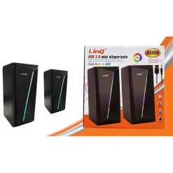 CASSE ALTOPARLANTI GAMING STEREO USB 2.0 LUCE RGB PC DVD TV MP3 TABLET 6W A5006