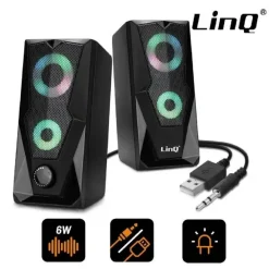 CASSE ALTOPARLANTI STEREO USB 2.0 CON LUCI LED PC GAMING RGB SPEAKER TV MP3 A5005