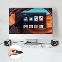 CASSE AUDIO 2.0 AUX USB ALTOPARLANTI LUCE RGB PER PC NOTEBOOK 3 W X 2 AB-D385