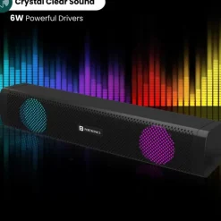 CASSE AUDIO SOUNDBAR AUX USB SPEAKER ALTOPARLANTI CON LUCE RGB PER PC NOTEBOOK