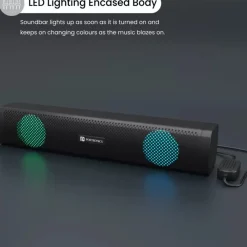 CASSE AUDIO SOUNDBAR AUX USB SPEAKER ALTOPARLANTI CON LUCE RGB PER PC NOTEBOOK