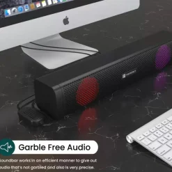 CASSE AUDIO SOUNDBAR AUX USB SPEAKER ALTOPARLANTI CON LUCE RGB PER PC NOTEBOOK