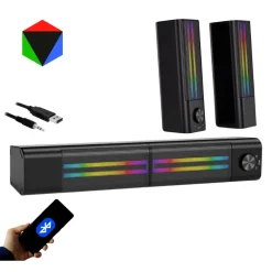 CASSE SOUNDBAR BARRA AUDIO USB 2.0 SPEAKER BLUTOOTH LED RGB HOME THEATRE PK6807