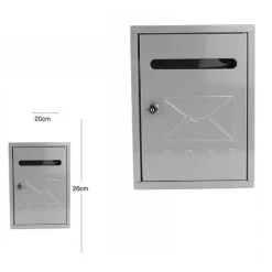 CASSETTA DELLA POSTA POSTALE BOX LETTERE IN METALLO DA ESTERNO GRIGIA 26X20CM