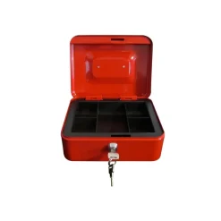 CASSETTA DI SICUREZZA PORTAVALORI CON VASSOIO PORTAMONETE + 2 CHIAVI 20 x 16 CM