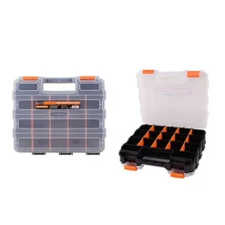 CASSETTA PORTAUTENSILI 34 SCOMPARTI DOPPIO LATO SCOMPARTI REGOLABILI ATTREZZI