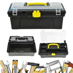 CASSETTA PORTAUTENSILI 2 SCOMPARTI IN PLASTICA VALIGETTA ATTREZZI MINUTERIE 30CM