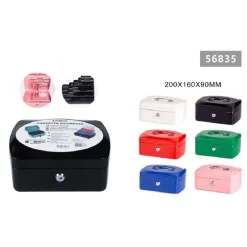 CASSETTA PORTAVALORI CASSAFORTE DI SICUREZZA IN METALLO CHIAVI 20X16X9CM 56835