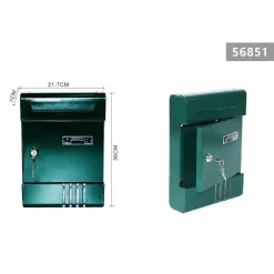 CASSETTA POSTALE IN METALLO PORTALETTERE CON CHIAVE BUCA POSTA H2803 VERDE 56851