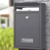 CASSETTA POSTALE PARETE ACCIAIO BUCA LETTERE POSTA ESTERNO CON CHIAVE GRIGIO