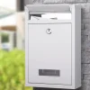 CASSETTA POSTALE PARETE IN ACCIAIO BUCA LETTERE POSTA ESTERNO CON CHIAVE BIANCO