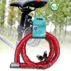 CATENA ANTIFURTO LUCCHETTO BICI BICICLETTA SCOOTER MOTO 120 CM 2 CHIAVI CX-9563