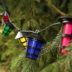 CATENA LUMINOSA A BATTERIE 10 LAMPIONCINI A LED PER USO INTERNO ED ESTERNO PARTY