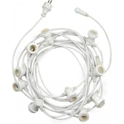 CATENA LUMINOSA CON 15 PORTALAMPADA E27 LUCI DECORATIVE PROLUNGABILE IP54 P01-S01-15