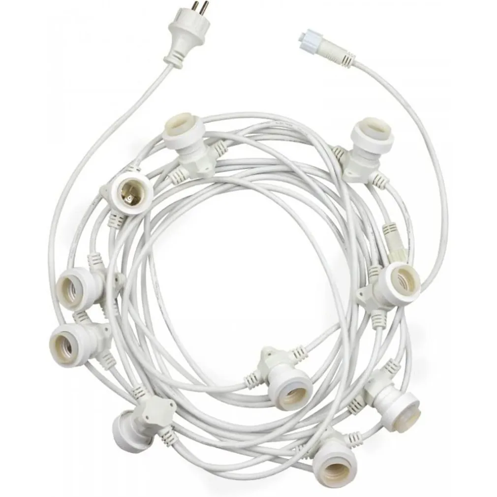 CATENA LUMINOSA CON 15 PORTALAMPADA E27 LUCI DECORATIVE PROLUNGABILE IP54 P01-S01-15