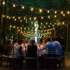 CATENA LUMINOSA CON 15 PORTALAMPADA E27 LUCI DECORATIVE PROLUNGABILE IP54 P01-S01-15