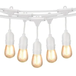 CATENA LUMINOSA DA ESTERNO MODULARE 10 LAMPADINE E27 CAVO 10 METRI IP65 BIANCO