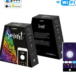 CATENA LUMINOSA PER ALBERO CONTROLLO REMOTO TRAMITE APP WIFI SMART 180 LED RGB