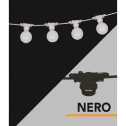 CATENA LUMINOSA PER ESTERNO IP44 CORDONIERA PORTALAMPADA 10XE27 11 METRI ST-LV