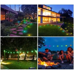 CATENA LUMINOSA SOLARE CREPUSCOLARE LED RGB RGBW SMART BLUETOOTH IP65 LUCE 13 MT