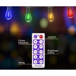 CATENA LUMINOSA SOLARE DA ESTERNO GIARDINO 10 MT 10 LAMPADINE LUCE RGB MZ-LXY