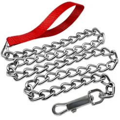 CATENA PER CANE GUINZAGLIO CANI 120X2X1,5CM CON GANCIO ACCIAIO MANIGLIA NYLON