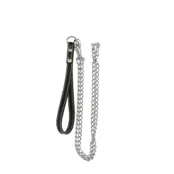 CATENA PER CANE GUINZAGLIO CANI 120CM CON GANCIO ACCIAIO E MANIGLIA IN CUOIO