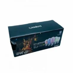 CATENA 10PZ LAMPADE E27 LED COLORATE BLU ROSSA GIALLA VERDE VIOLA PER CATENARIA