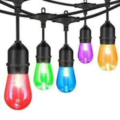 CATENA 10PZ LAMPADE E27 LED COLORATE BLU ROSSA GIALLA VERDE VIOLA PER CATENARIA
